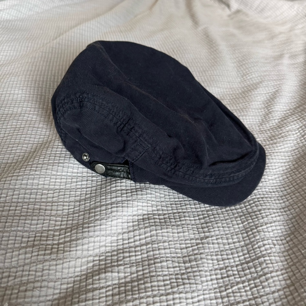 Rare Vintage Converse One Star Navy Blue Ivy Flat Newsboy Cap Adjustable Hat Men